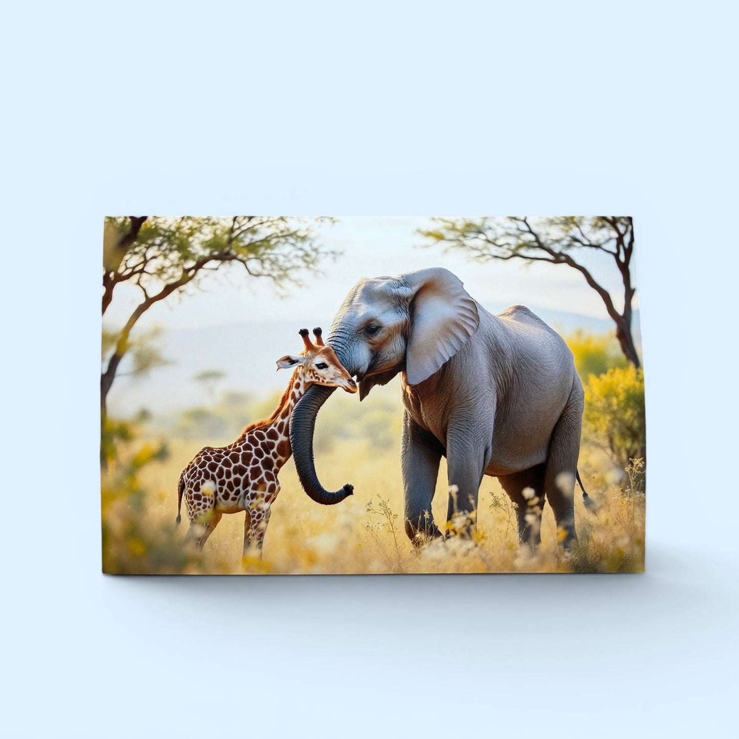 Safari Series: Elephant and Giraffe Postcard
