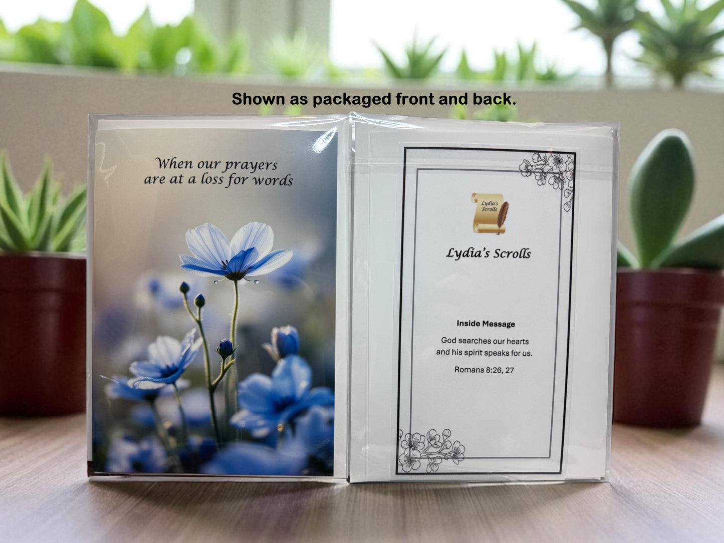 Encouragement Greeting Card (5x7) Romans 8:26,27