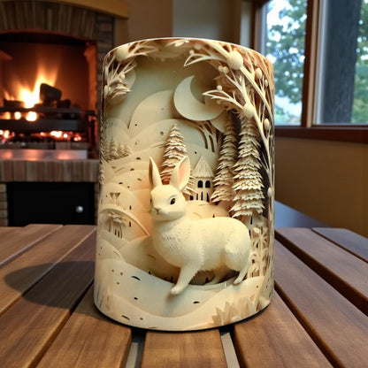 Winter Forest Bunny Mug - 15oz