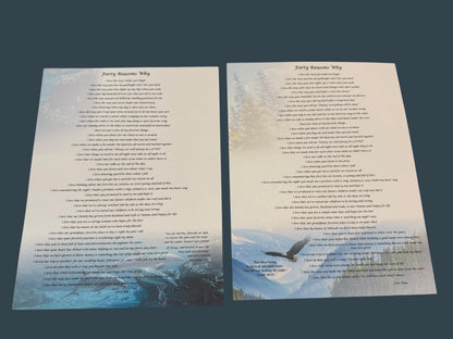 Custom Poem Print: Personalized Lyrics, Matted 11x14 Frame