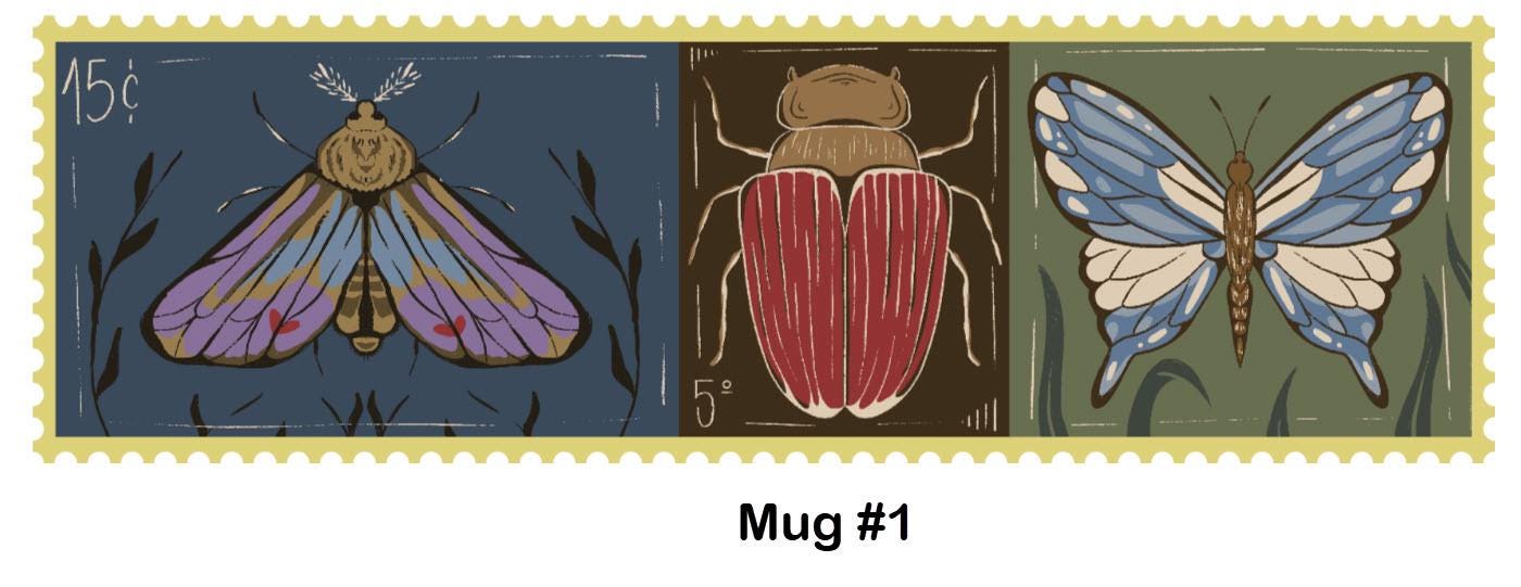 Vintage Stamp Bug Mug - 10oz