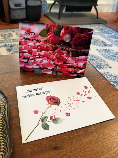 Rose Petals Anniversary Greeting Card (5x7)