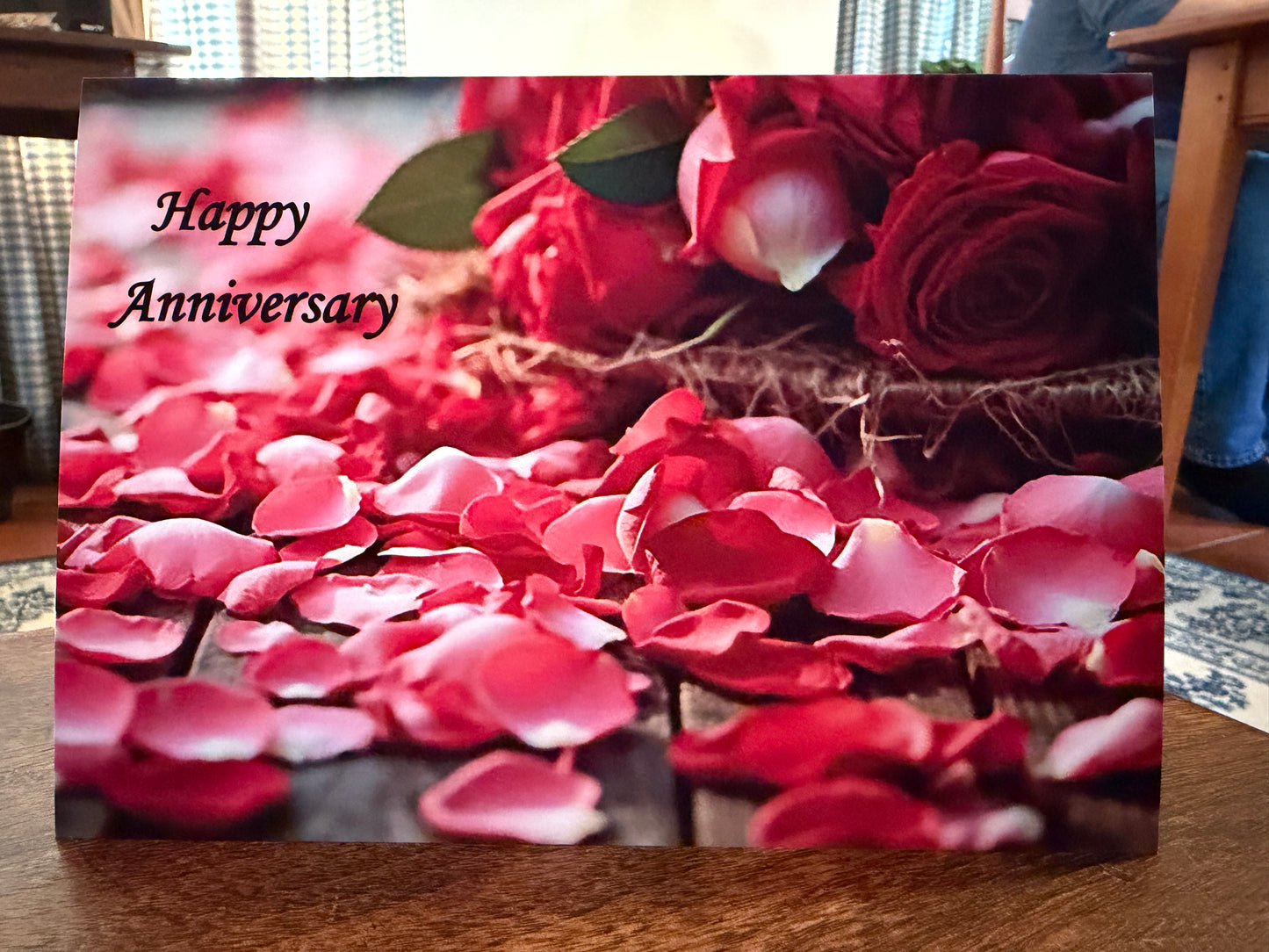 Rose Petals Anniversary Greeting Card (5x7)