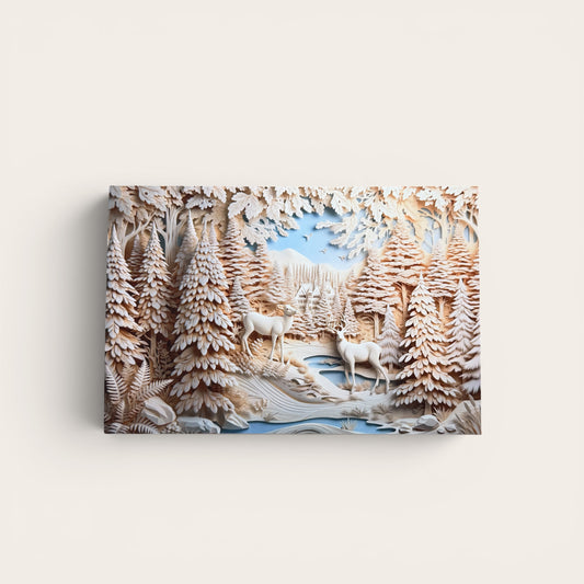 Woodland Series: Winter Deer Postcard