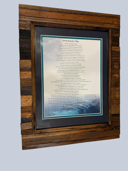 Custom Poem Print: Personalized Lyrics, Matted 11x14 Frame