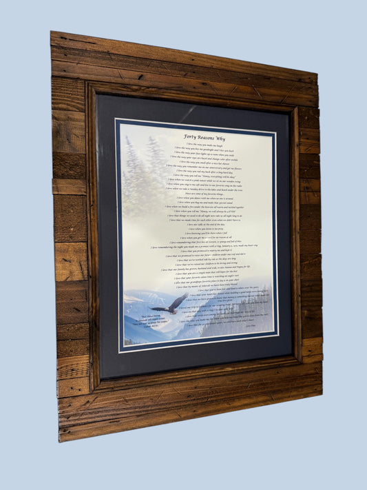Custom Poem Print: Personalized Lyrics, Matted 11x14 Frame