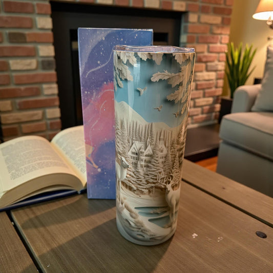 Winter Forest Deer Tumbler - 20oz