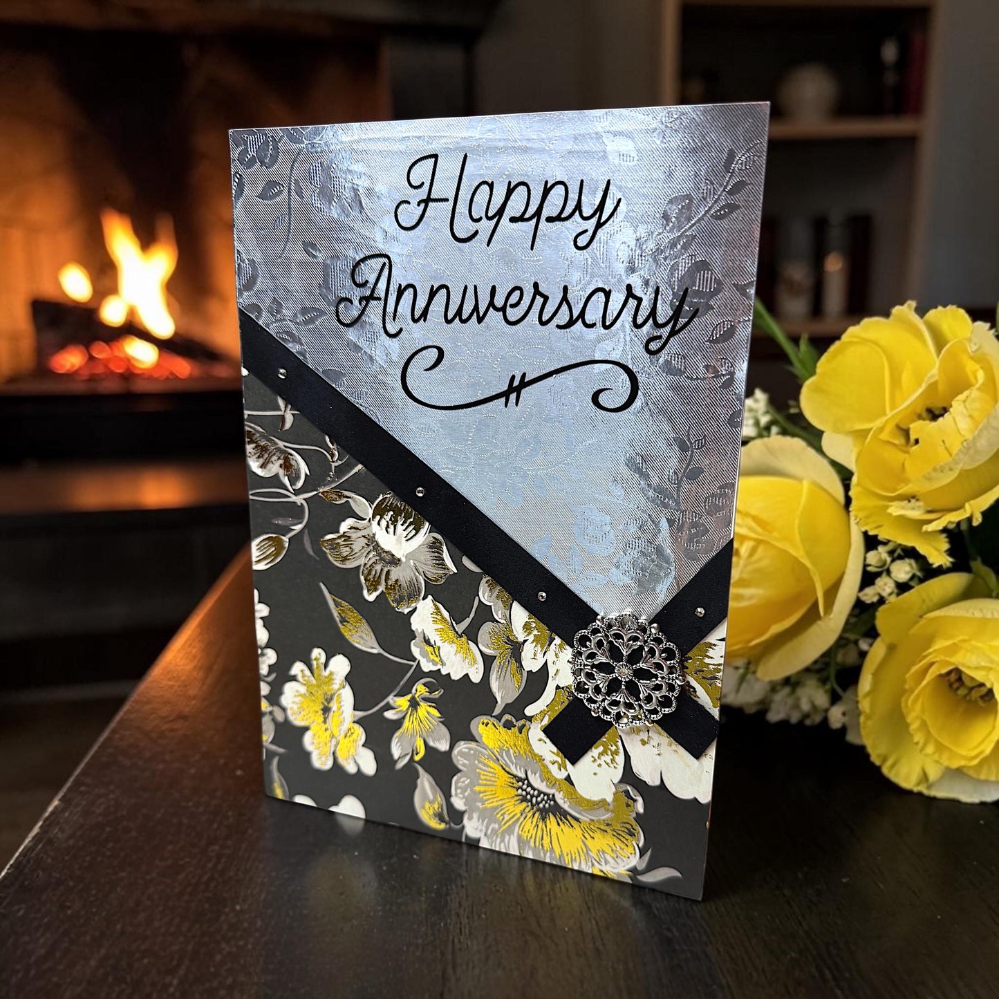 Custom Anniversary Card with Embellishments (5x7)